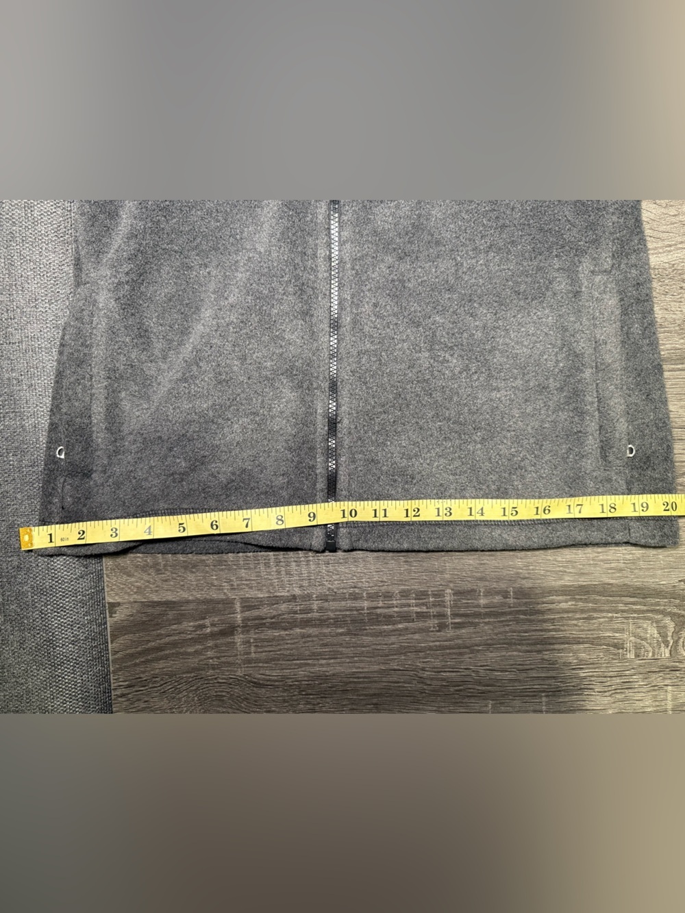 Calvin Klein Gray Zippered Fleece Jacket with Sleeve Logo - Picture 6 of 15